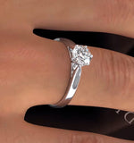 Certified 0.90ct Chloe Low 18k White Gold Engagement Ring G/si1