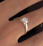 Certified 0.90ct Chloe Low 18k Gold Engagement Ring G/si2