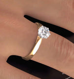 Certified 1.00ct Chloe Low 18k Gold Engagement Ring E/vs2