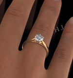 Certified 1.00ct Chloe Low 18k Gold Engagement Ring G/si2