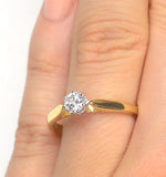 Certified Low Set Chloe 18k Gold Diamond Engagement Ring 0.25ct-g-h/si