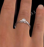 Engagement Ring Certified Low Set Chloe 18k White Gold Diamond 0.33ct