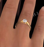 Certified 0.50ct Chloe Low 18k Gold Engagement Ring E/vs1