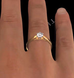 Certified 0.50ct Chloe Low 18k Gold Engagement Ring E/vs2