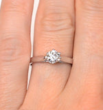 Certified 0.50ct Chloe Low 18k White Gold Engagement Ring E/vs2