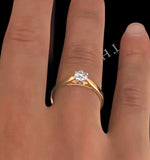 Certified 0.50ct Chloe Low 18k Gold Engagement Ring G/si2