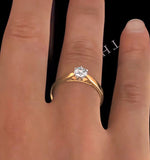Certified Low Set Chloe 18k Gold Diamond Engagement Ring 0.50ct