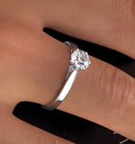 Certified 0.70ct Chloe Low Platinum Engagement Ring E/vs1