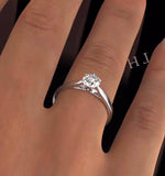 Certified 0.70ct Chloe Low 18k White Gold Engagement Ring E/vs2
