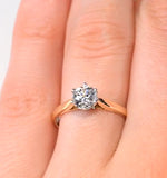 Certified 0.70ct Chloe Low 18k Gold Engagement Ring G/si1