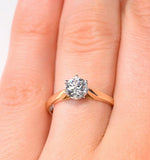 Certified 0.70ct Chloe Low 18k Gold Engagement Ring G/si2