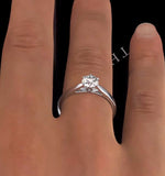 Certified 0.70ct Chloe Low Platinum Engagement Ring G/si2