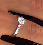 Certified 0.90ct Lily 18k White Gold Engagement Ring E/vs1