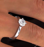 Certified 0.90ct Lily 18k White Gold Engagement Ring E/vs2