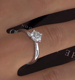 Certified 1.00ct Lily 18k White Gold Engagement Ring E/vs2