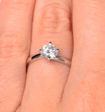 Certified Lily 18k White Gold Diamond Engagement Ring 1.00ct