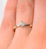 Certified Lily 18k Gold Diamond Engagement Ring 0.25ct-g-h/si