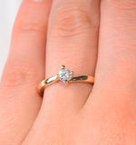 Certified Lily 18k Gold Diamond Engagement Ring 0.25ct-f-g/vs