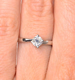 Certified 0.50ct Lily 18k White Gold Engagement Ring E/vs1