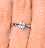 Certified 0.50ct Lily 18k White Gold Engagement Ring E/vs2