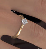 Half Carat Diamond Engagement Ring Lily Lab G/si1 18k Gold