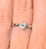 Certified 0.50ct Lily 18k White Gold Engagement Ring G/si1