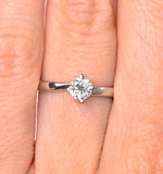 Engagement Ring Certified Lily 18k White Gold Diamond 0.50ct