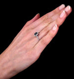 Blue Sapphire And Diamond Halo Ring Set In 18k White Gold