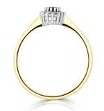 Sapphire 5 X 3mm And Diamond 9k Gold Ring  A3225