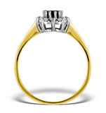 Sapphire 6 X 4mm And Diamond 18k Gold Ring  Fet33-u
