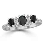 Sapphire 1.00ct And Diamond 9k White Gold Ring