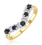 Sapphire 0.25ct And Diamond 9k Gold Ring
