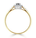 Sapphire 5 X 3mm And Diamond 18k Gold Ring