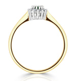 Emerald 5 X 3mm And Diamond 9k Gold Ring