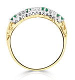 Emerald 0.28ct And Diamond 9k Gold Ring