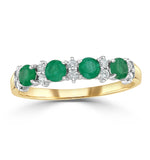 Emerald 0.60ct And Diamond 9k Gold Ring