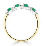 Emerald 0.60ct And Diamond 9k Gold Ring