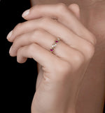 Ruby 0.20ct And Diamond 9k Gold Ring