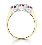 Ruby 0.58ct And Diamond 9k Gold Ring  A3399