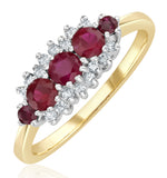 Ruby 0.66ct And Diamond 9k Gold Ring