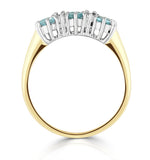 Blue Topaz 0.50ct And Diamond 9k Yellow Gold Ring