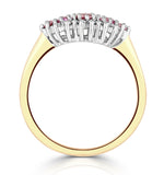 Pink Sapphire And 0.12ct Diamond Ring 9k Yellow Gold