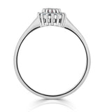 Pink Sapphire And 0.07ct Diamond Ring 9k White Gold