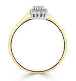 Peridot 5 X 3mm And Diamond 9k Yellow Gold Ring