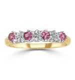 0.40ct Pink Sapphire And Diamond Ring 9k Yellow Gold