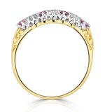 0.40ct Pink Sapphire And Diamond Ring 9k Yellow Gold