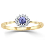 Tanzanite 3.5 X 3.5mm And Diamond 18k Gold Ring